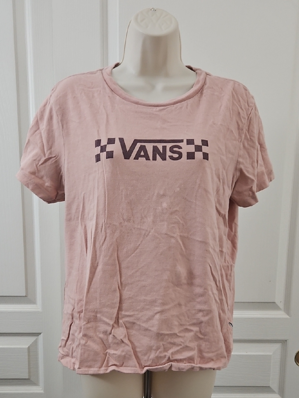 Vans | Dusty Pink Checkerboard Logo Tee